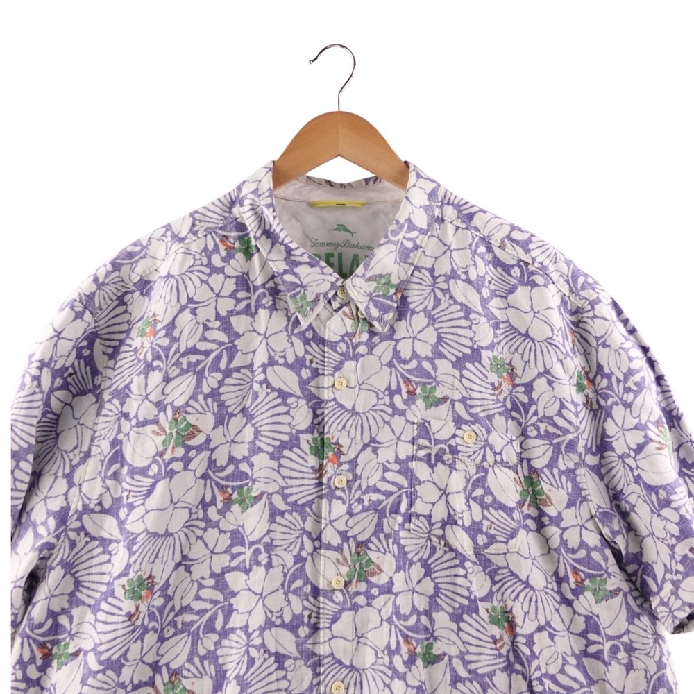 Tommy Bahama Men Relax Linen Short Sleeve Hawaiian Shirt Floral Print XXLT